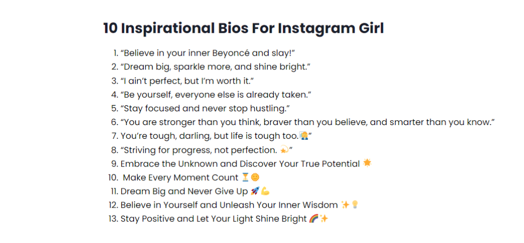Swag Attitude Bio For Instagram For Girl